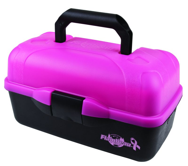 pink fishing tackle box