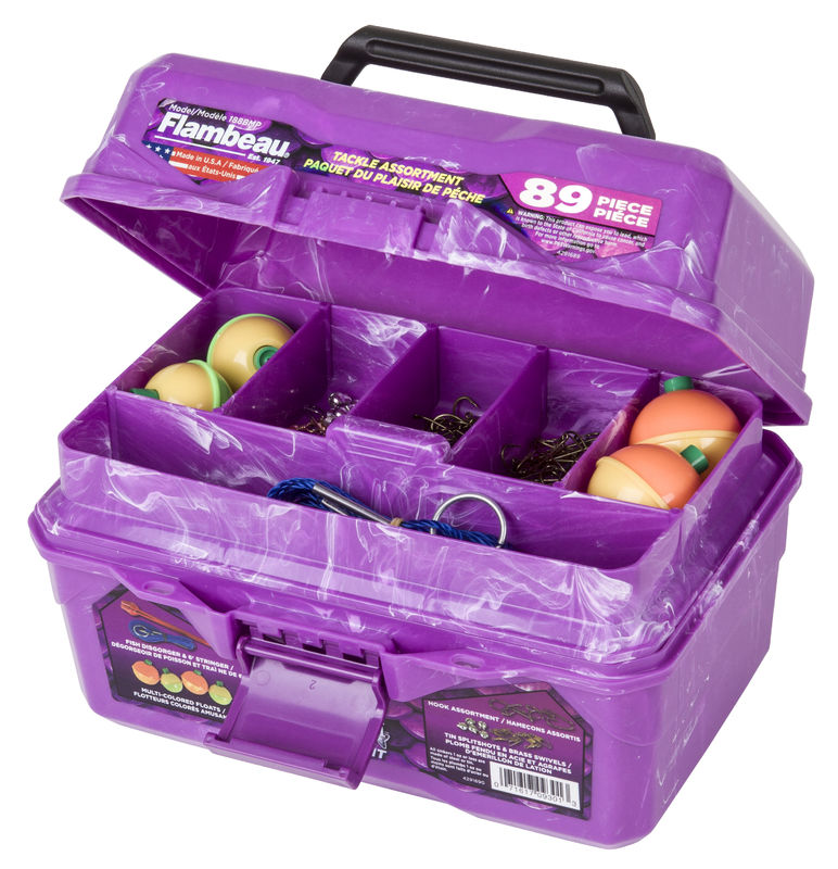 purple fishing tackle box