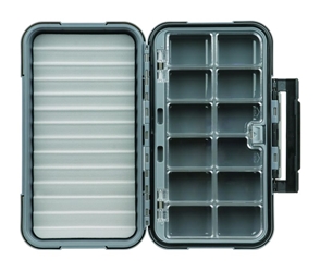 Flambeau Outdoors 7155 Double-Sided Streamside Fly Box with Ripple Foam,  Mini-Twin Pocket Precision Fly Storage, Clear/White